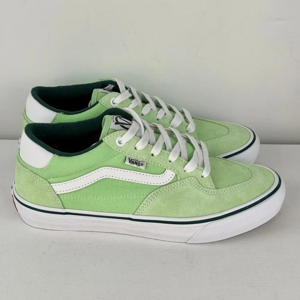 Men's 8.5 - VANS Rowan Skate Suede/Canvas Shoe Mint - RARE